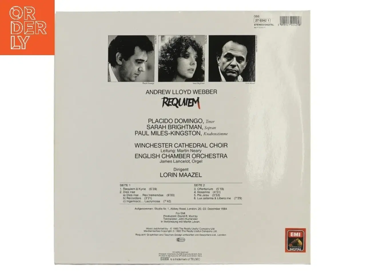 Billede 3 - Andrew Lloyd Webber Requiem LP fra EMI Classics (str. 31,5x31 cm)