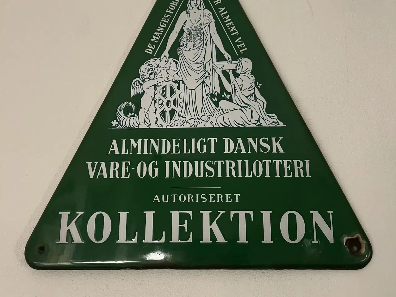 Billede 1 - Emaljeskilt, Trekantet, grøn