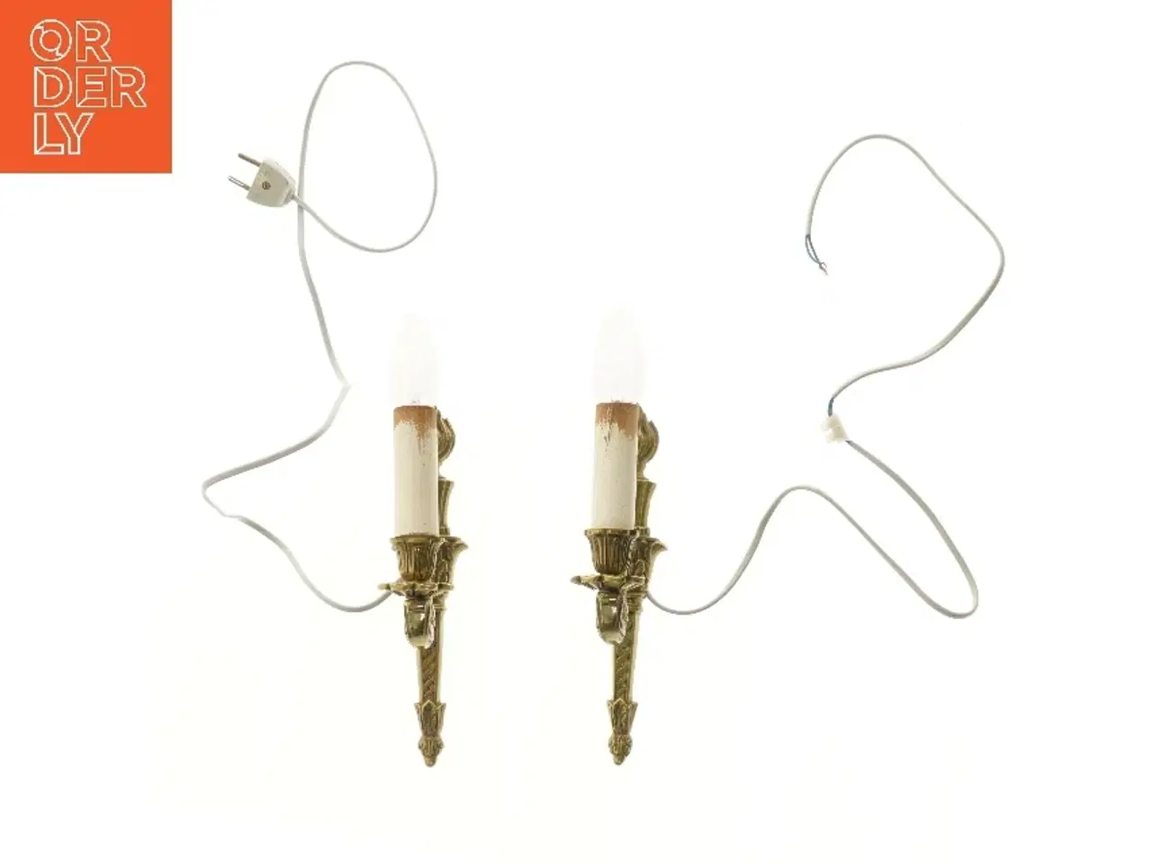 Billede 1 - Væglamper i messing (str. 33 cm)