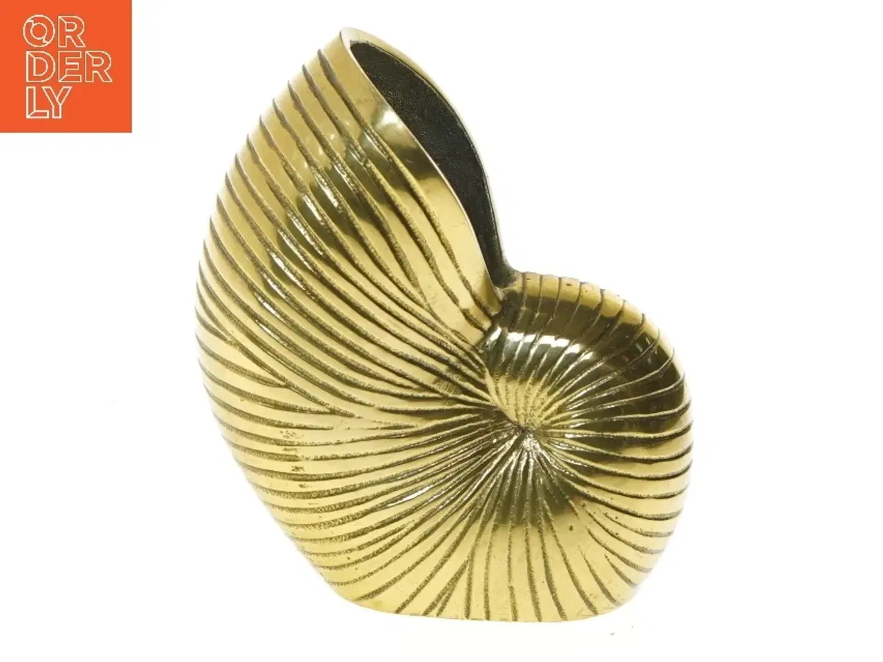 Billede 1 - Guld vase i sneglehusform (str. 18,5 cm)