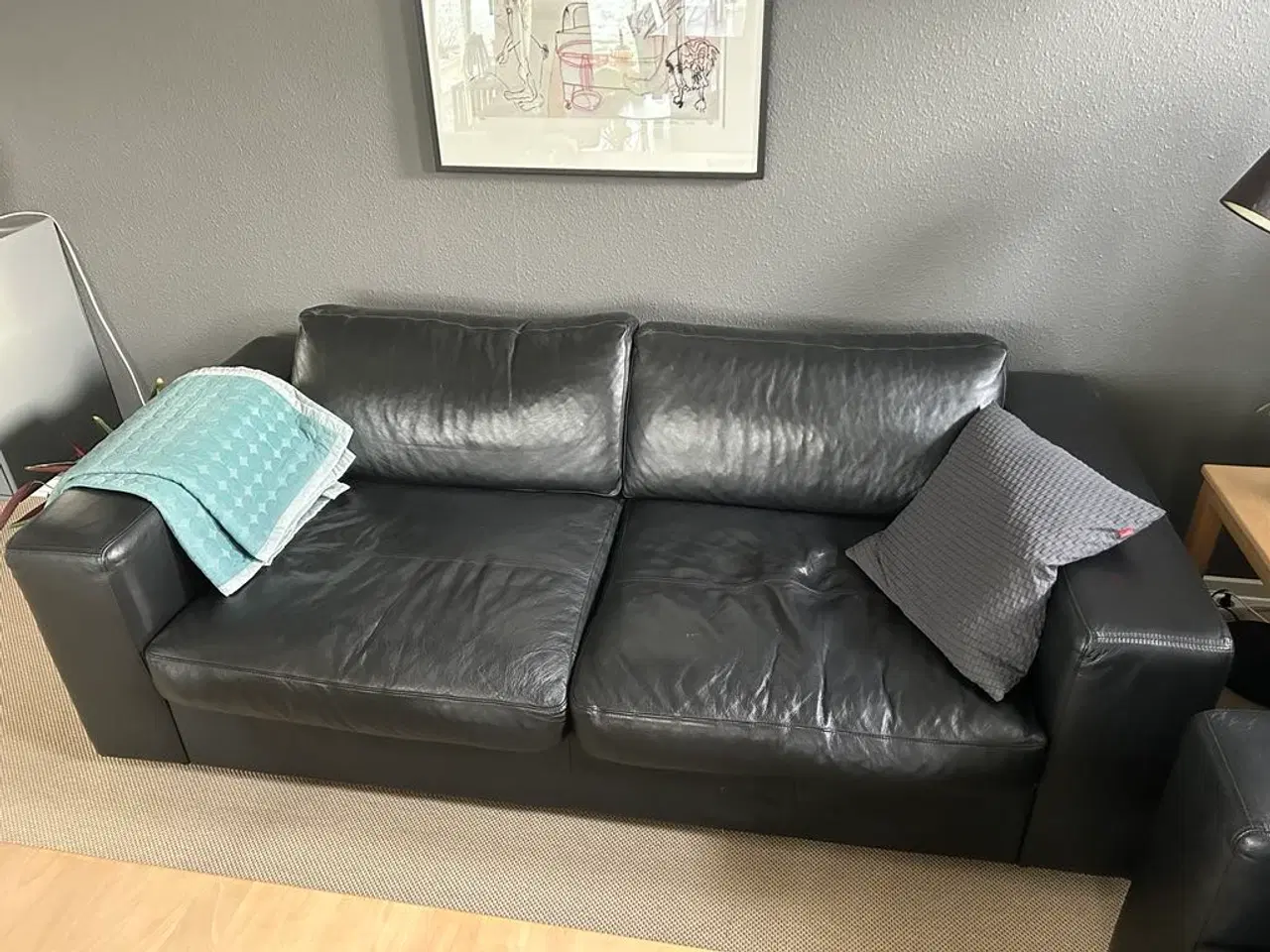 Billede 1 - Lædersofa