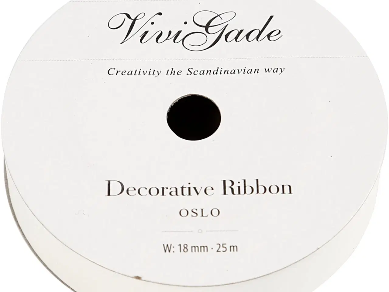 Billede 1 - Elegant Hvidt Gavebånd 18 mm - 25 m Rulle