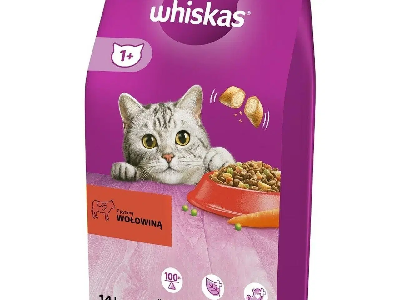 Billede 1 - Kattemad Whiskas 5900951014345 Voksen Oksekød 14 Kg