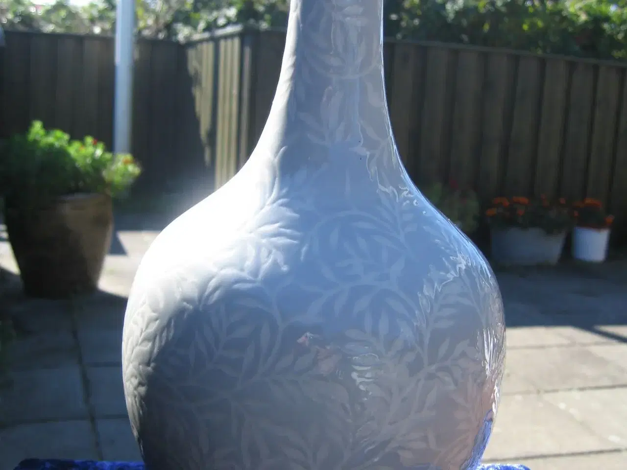 Billede 1 - Høj gråmeleret vase - 32 cm