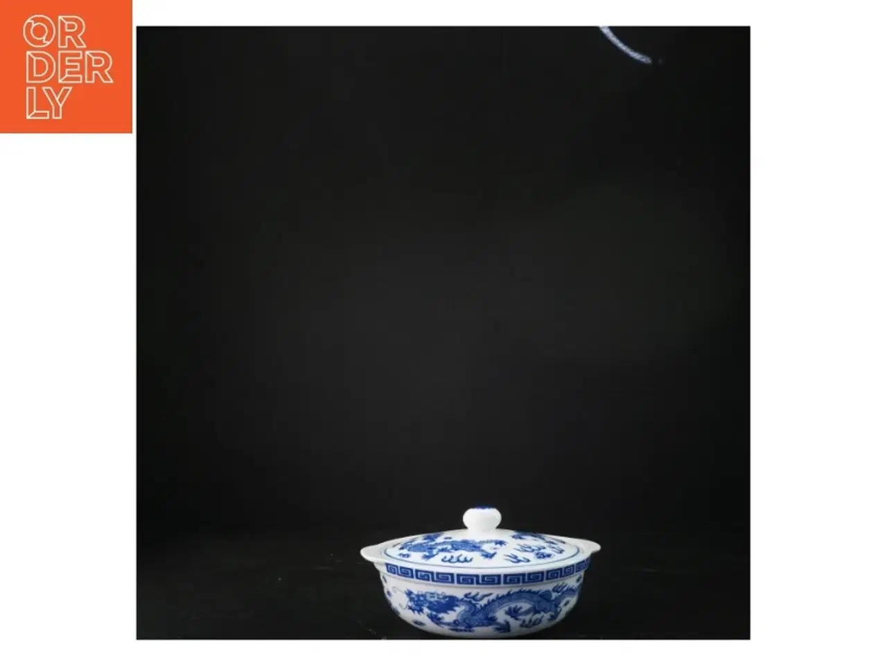 Billede 4 - Porcelænsskål med blåt mønster og låg (str. Ø 17 cm)