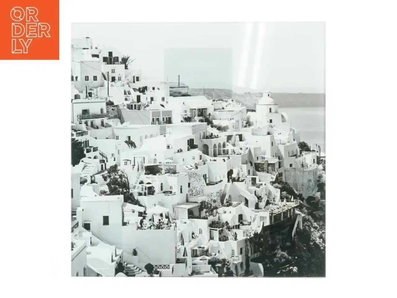 Billede 1 - Billede på glas - af Santorini (str. 30 x 30 cm)