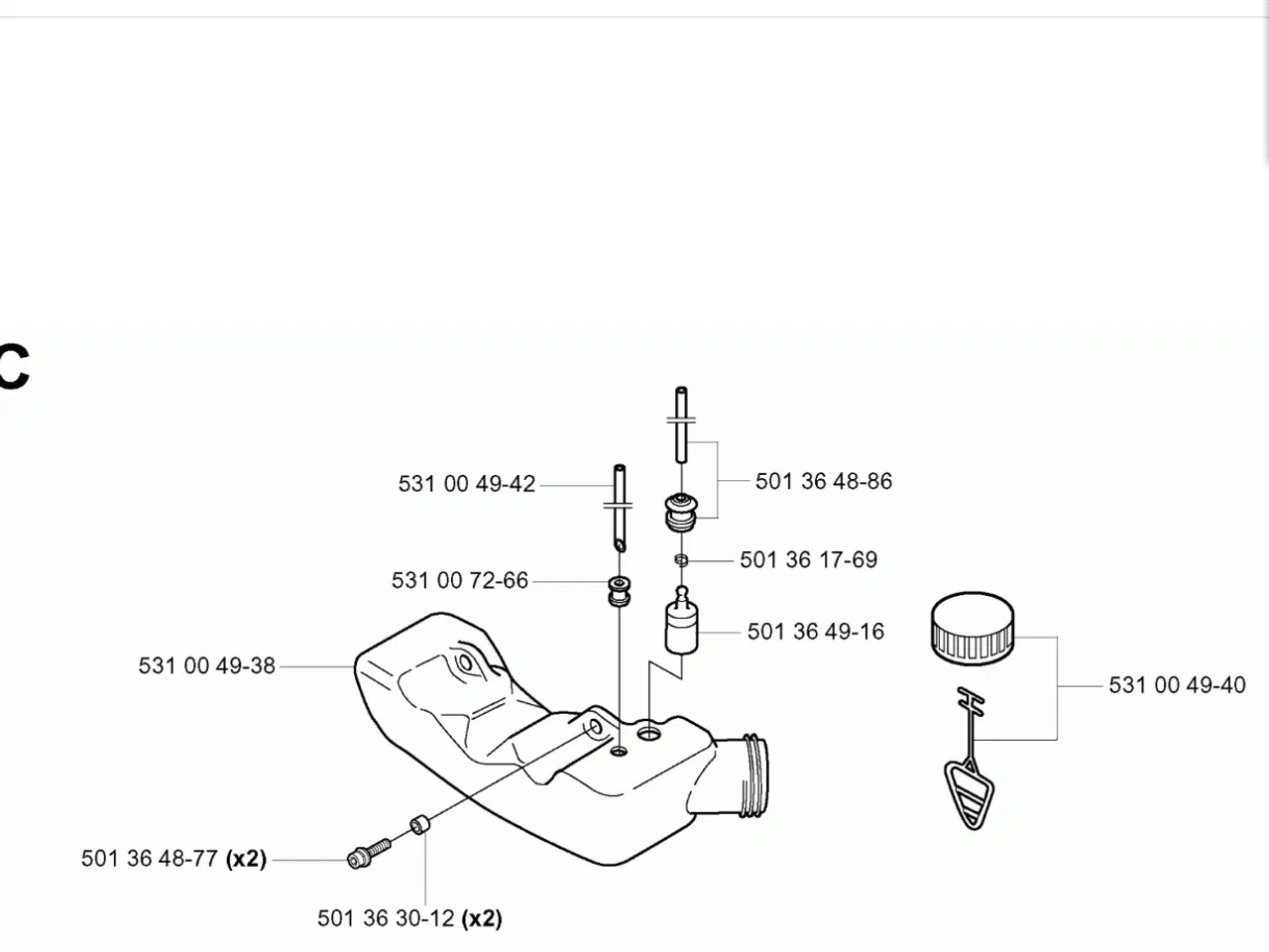 Billede 1 - Jonsered HT2126 T benzintank