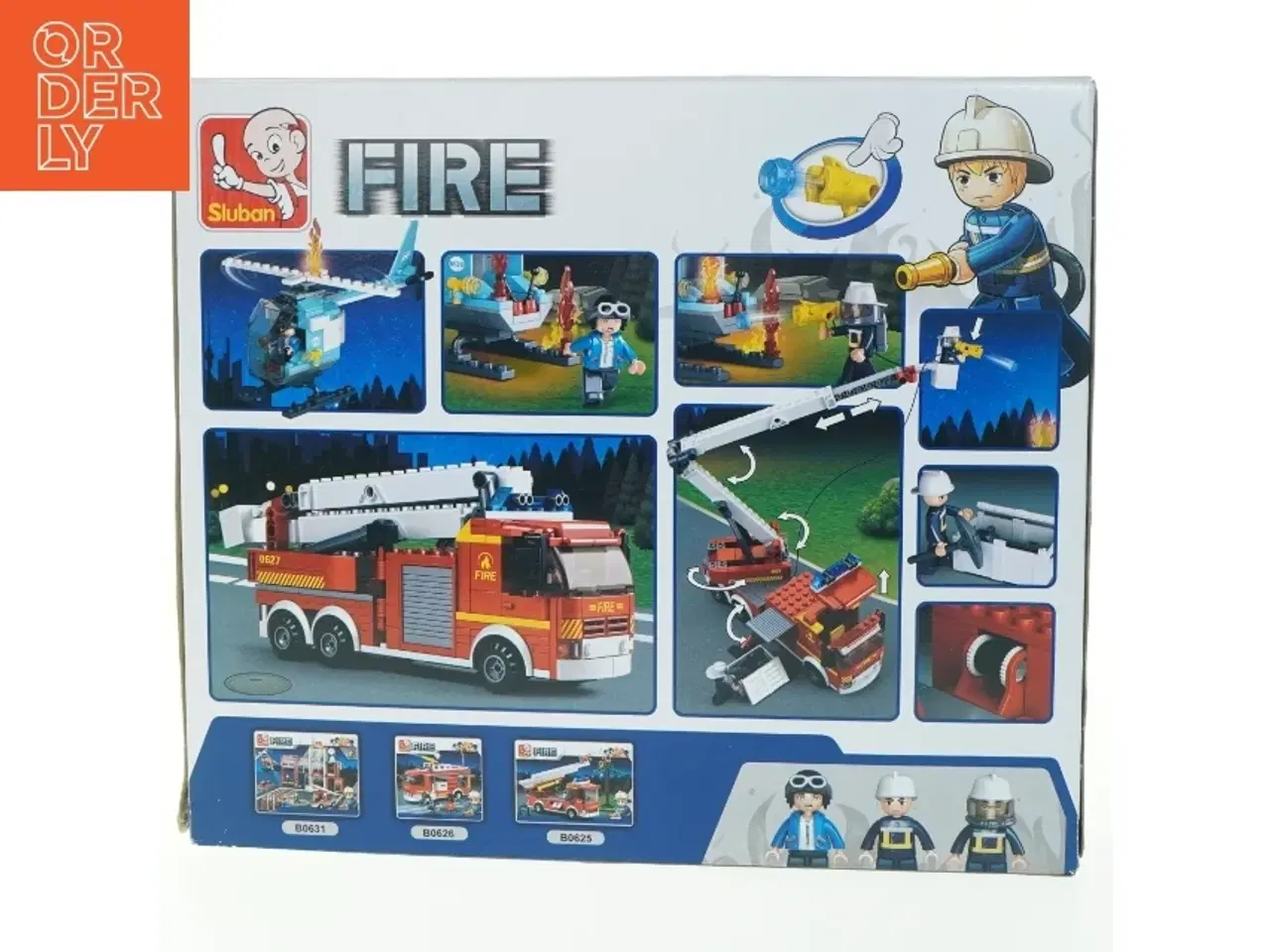 Billede 2 - Sluban brandmandsæt med helikopter og brandbil fra Sluban (str. 394 stykker)