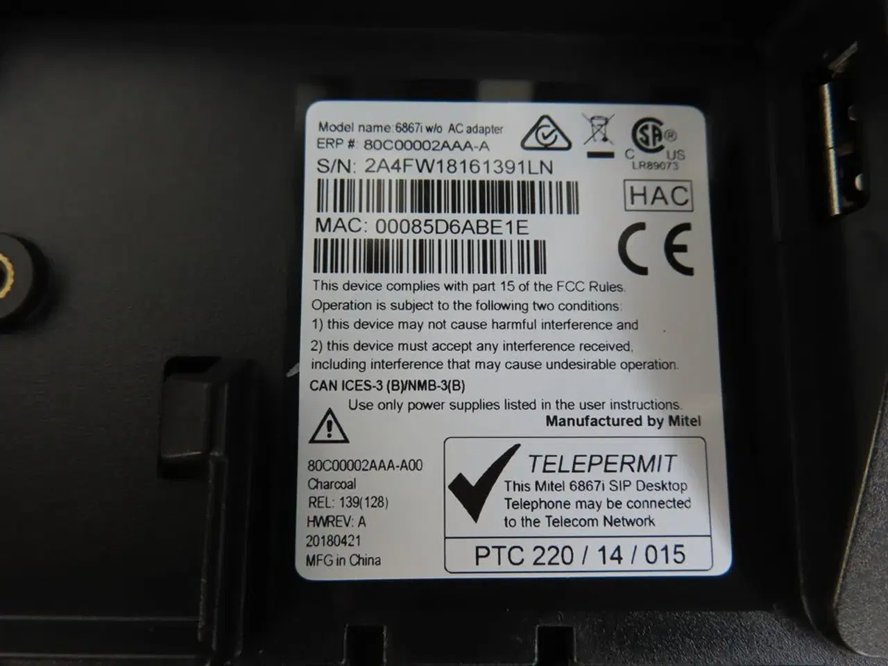 Billede 2 - 2 stk telefoner MITEL ASTRA 6867i