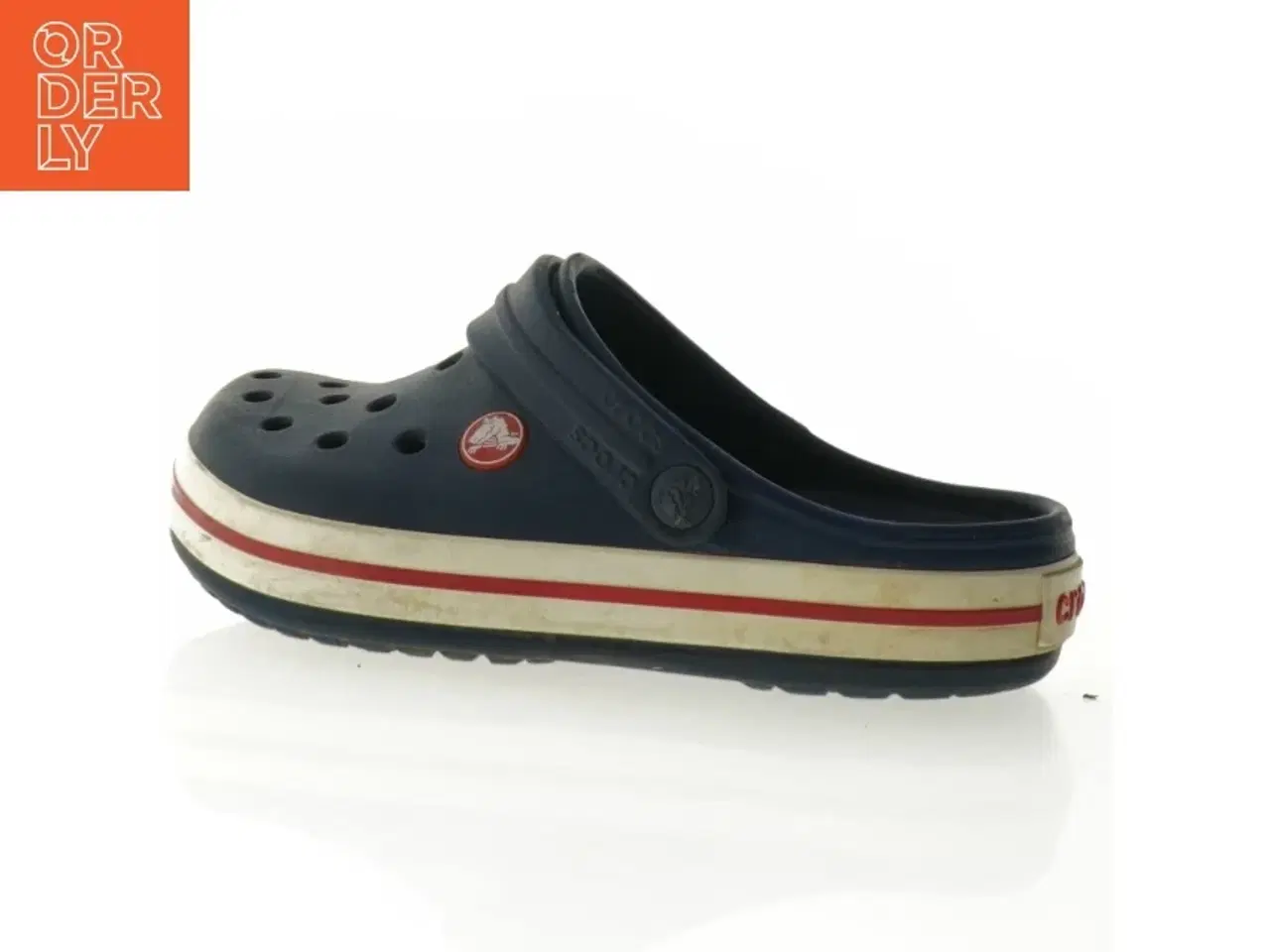 Billede 1 - Brugte navyblå Crocs med rød hvid kant fra Crocs (str. 2)