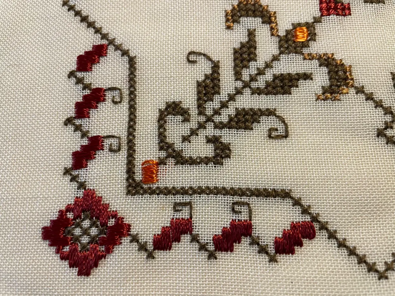 Billede 3 - Dug håndbroderet 70x70 cm