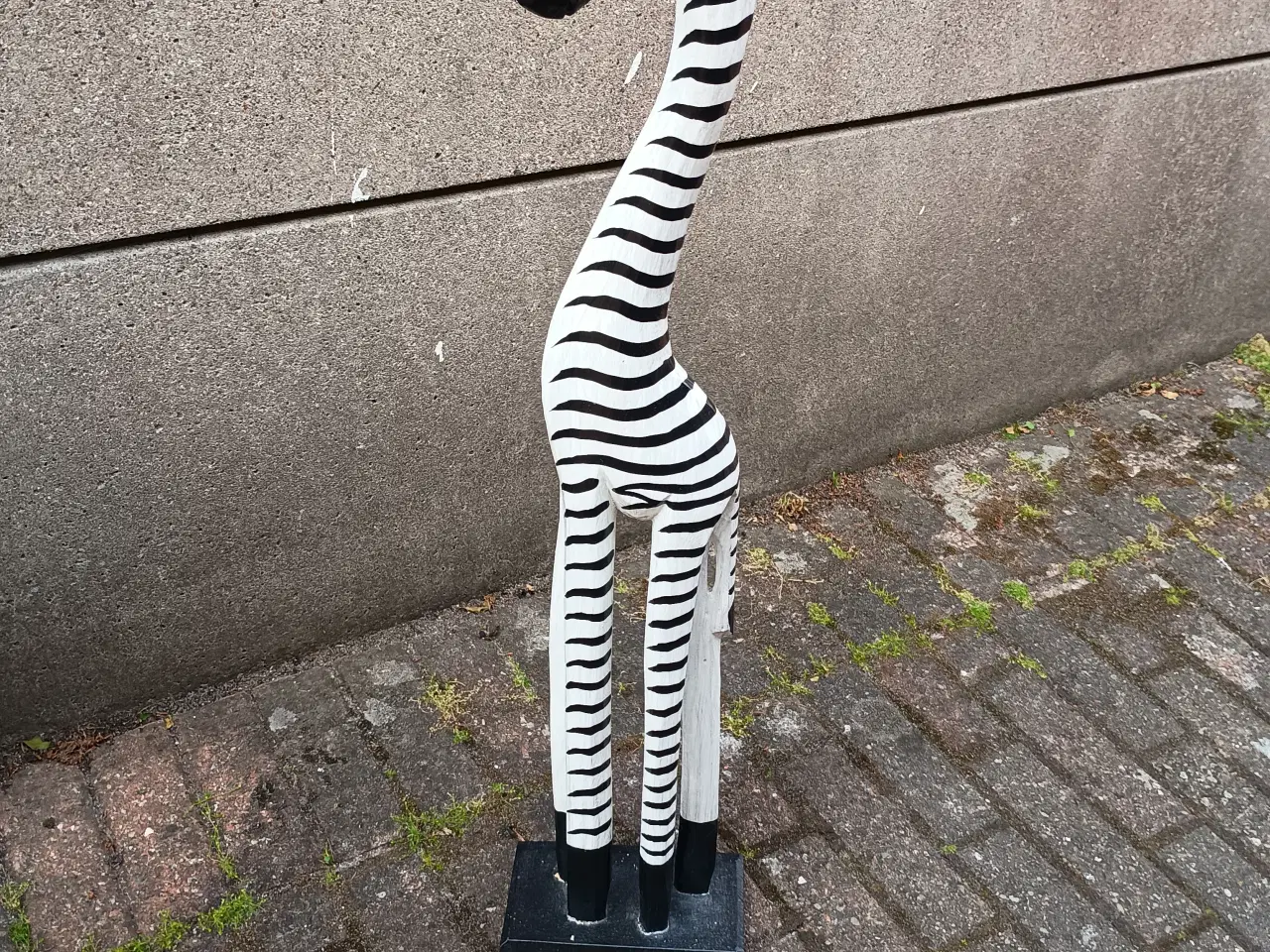 Billede 5 - Zebra figur i træ, sort hvid 