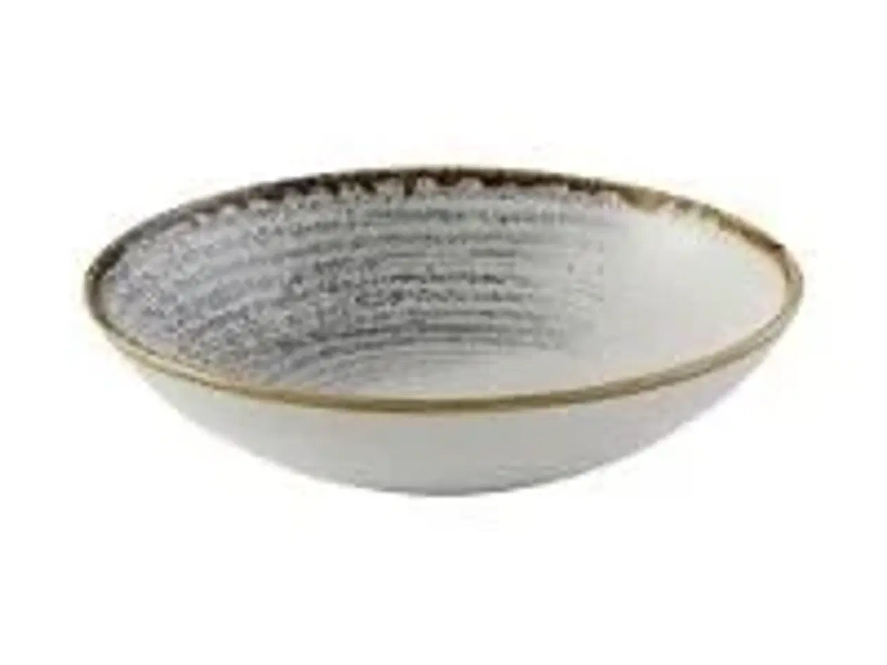 Billede 1 - 7 stk. Tallerken coupe dyb hvid m/grå D182 mm Homespun Accents