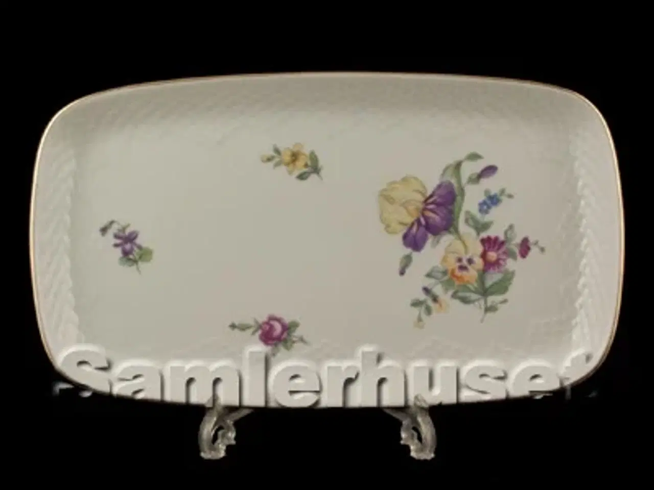 Billede 1 - Saxisk Blomst Hvid Bakke til sukker og fløde