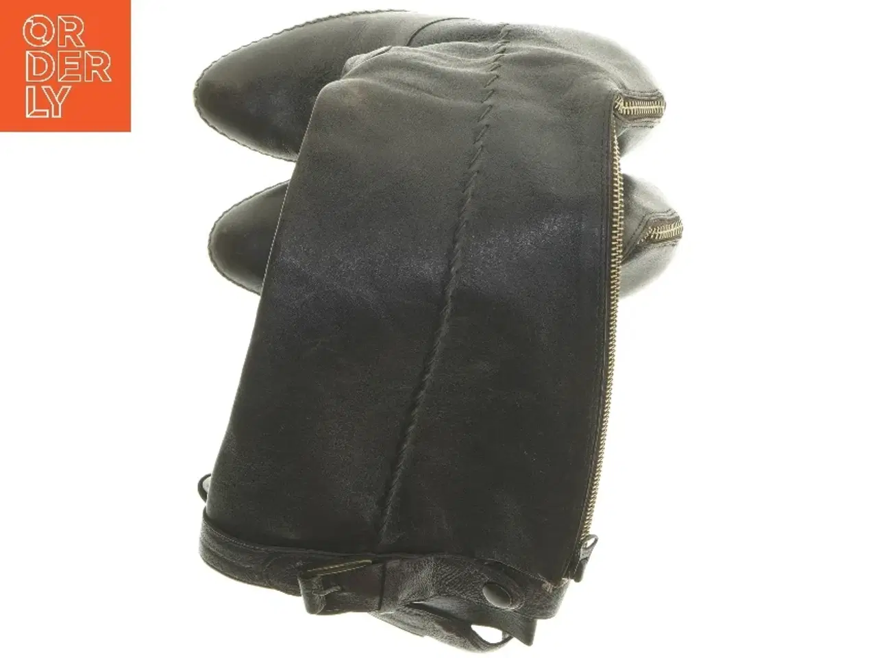 Billede 4 - lange brune  læderstøvler med hæl (str. sål: 23 cm)