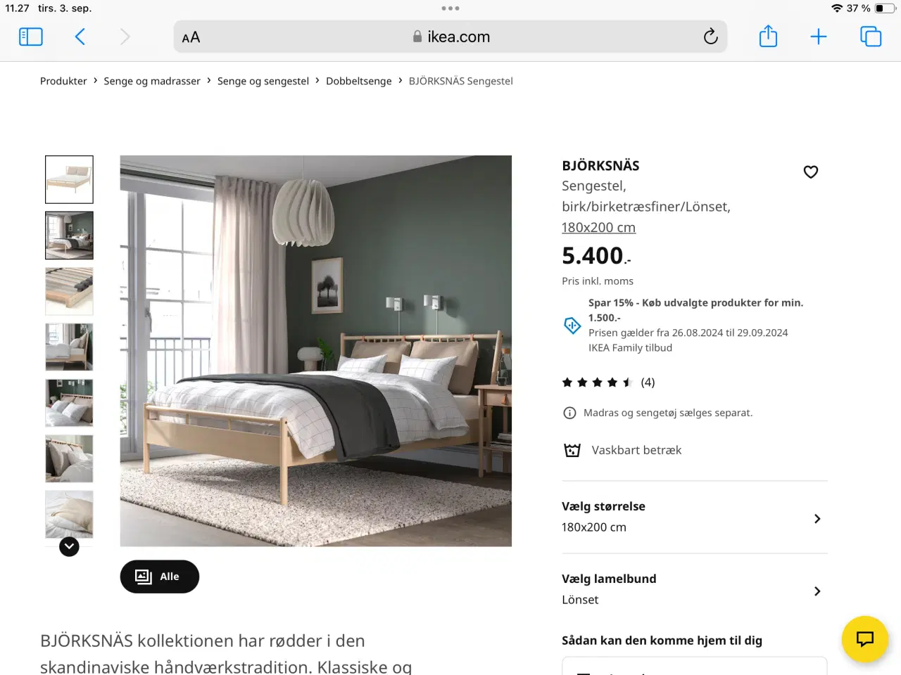 Billede 1 - Sengestel m lamelbunde Ikea