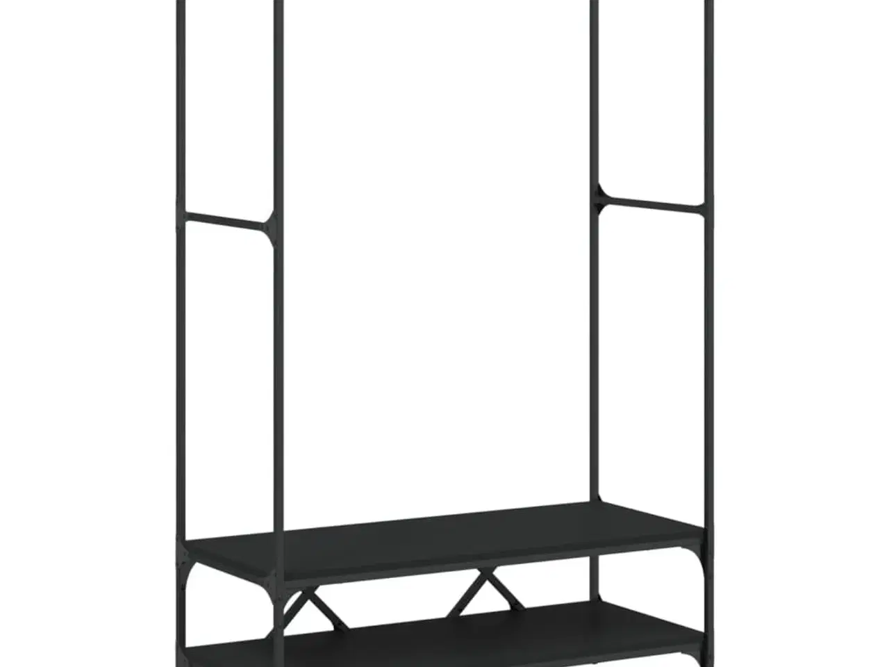 Billede 2 - Tøjstativ med hylder konstrueret træ sort
