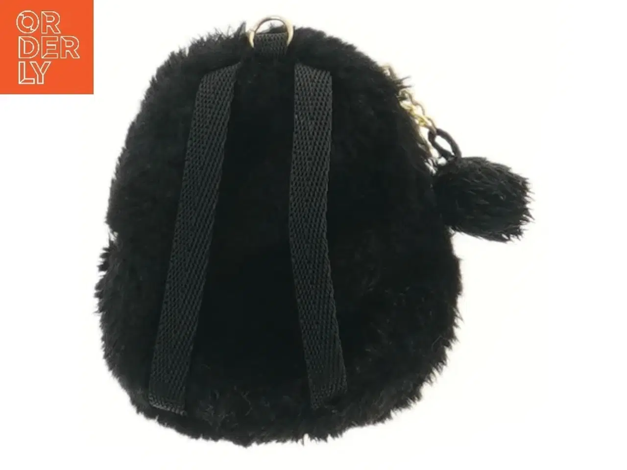 Billede 2 - Lille sort plyspung til dukke eller bamse.(str. 12x10 cm)