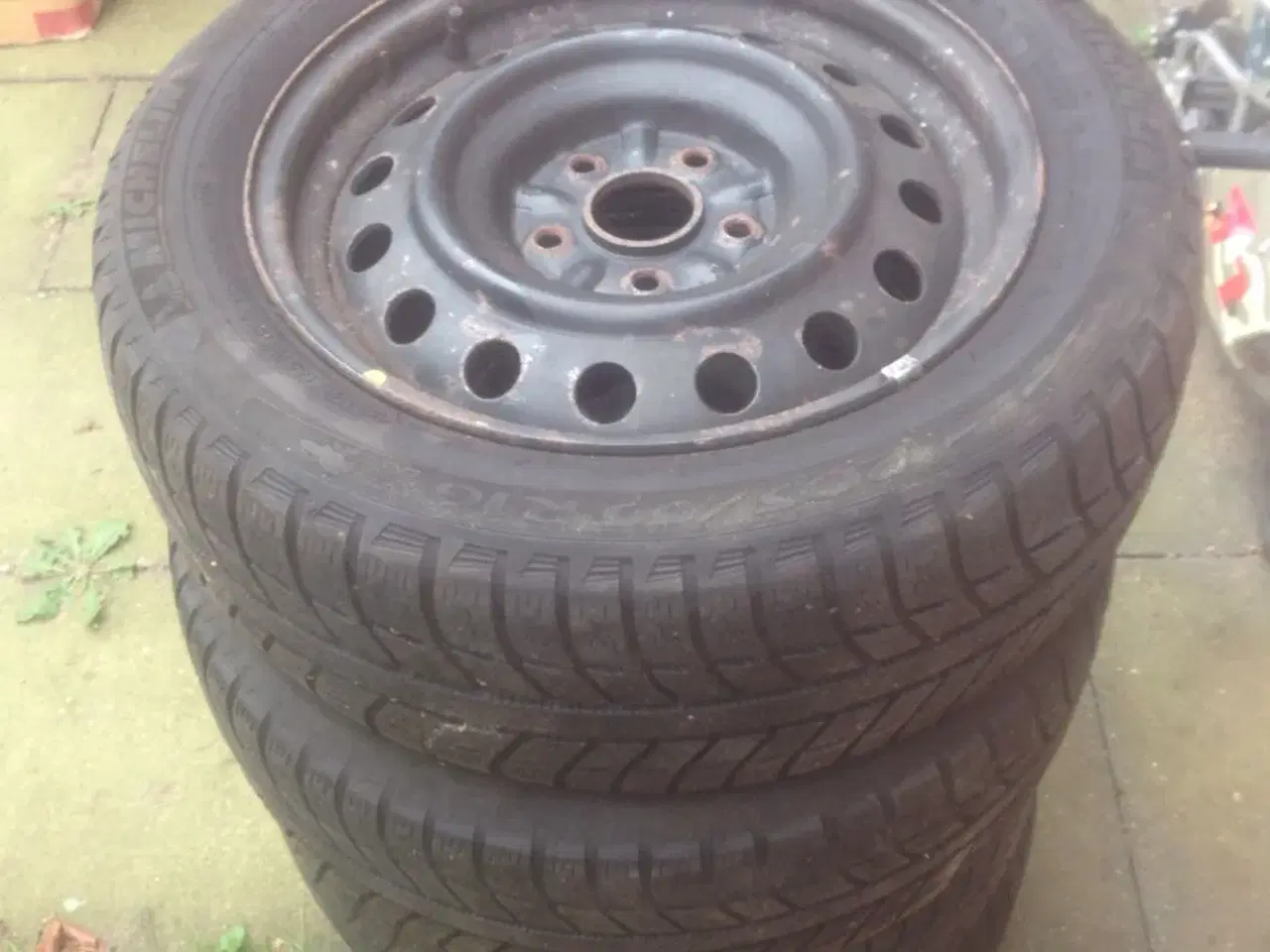 Billede 3 - 4 stk Stål fælge med dæk