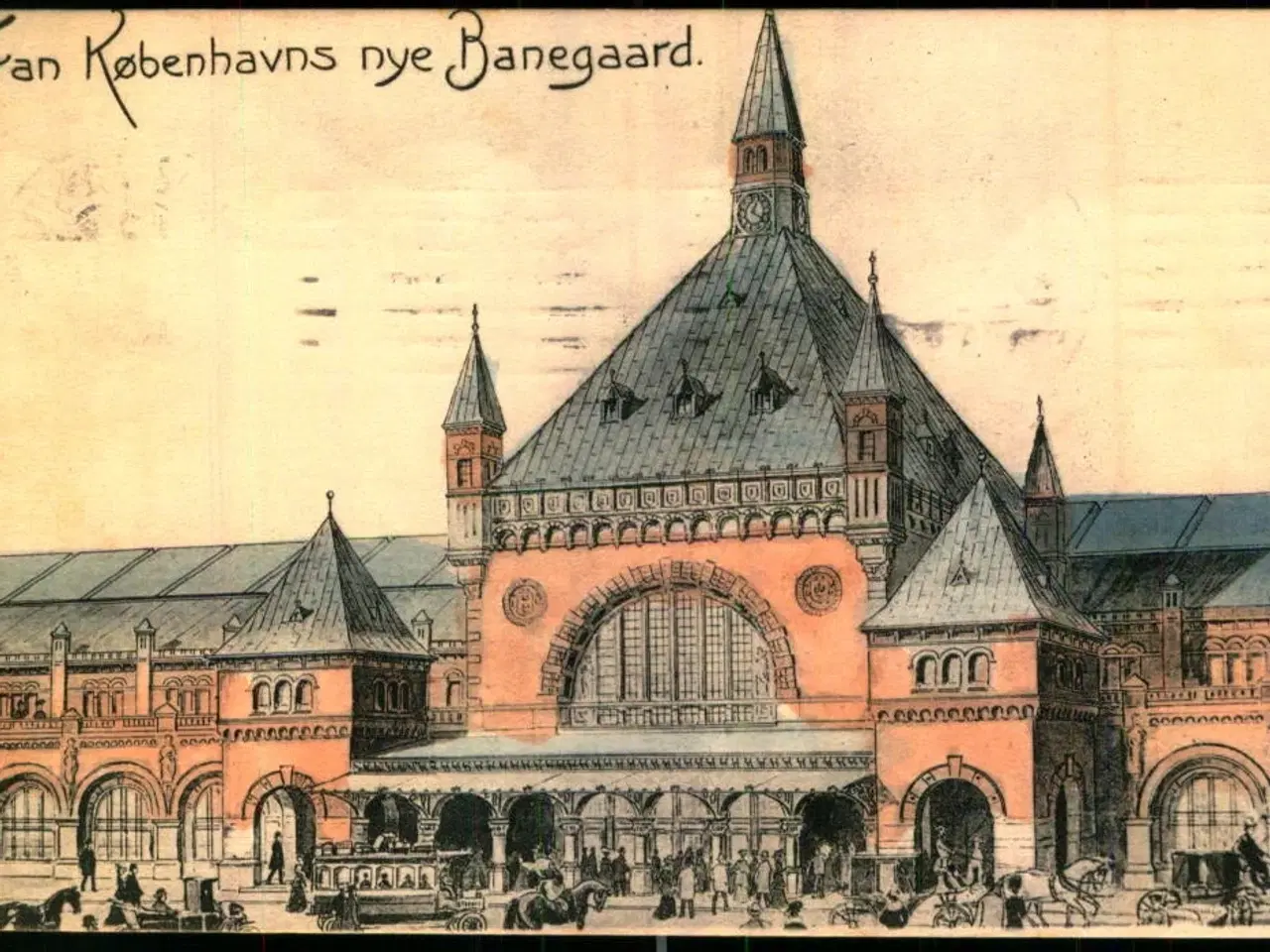 Billede 1 - Foran Københavns nye Banegaard - Stender 9252 - Brugt