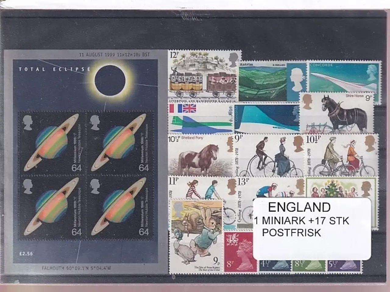 Billede 1 - England - 1 Miniark + 17 Stk. -  Postfrisk