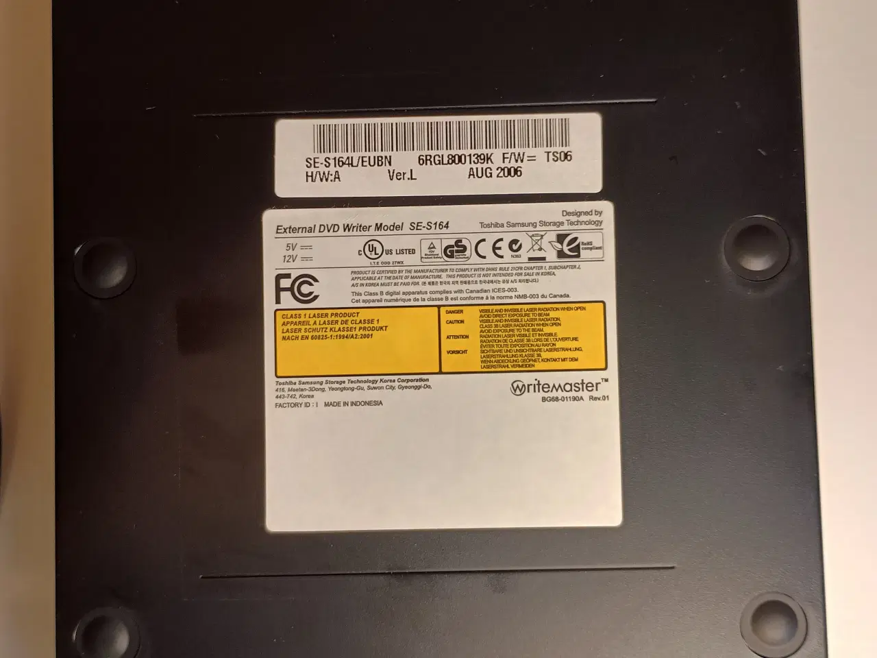 Billede 4 - Ekstern DVD-brænder Samsung SE-S164               