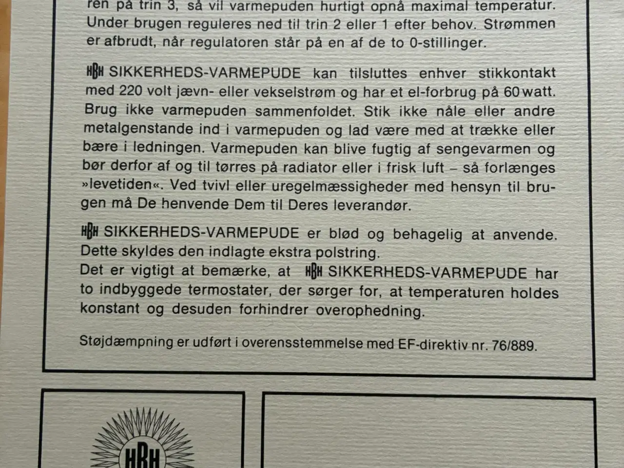 Billede 3 - Elektrisk varmepude HBH type 4010