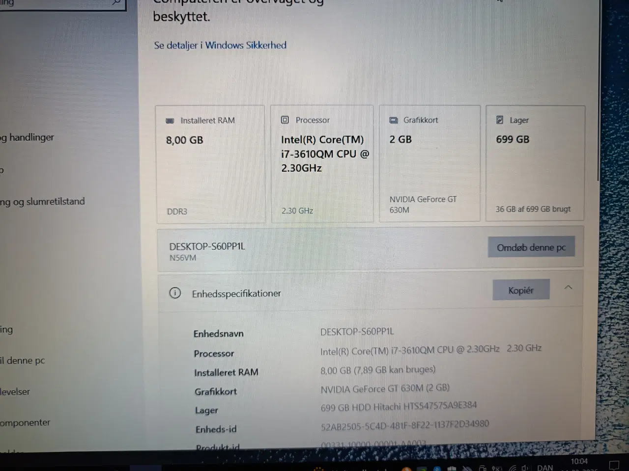 Billede 5 - Asus bærbar med i7 2.30ghz 8gb ram