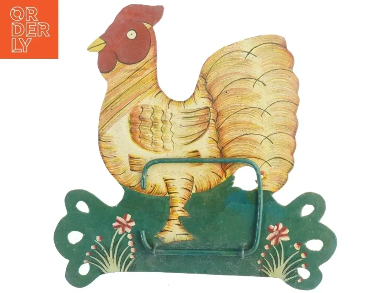 Billede 1 - Metalskilt med hane motiv (str. 25x26 cm)