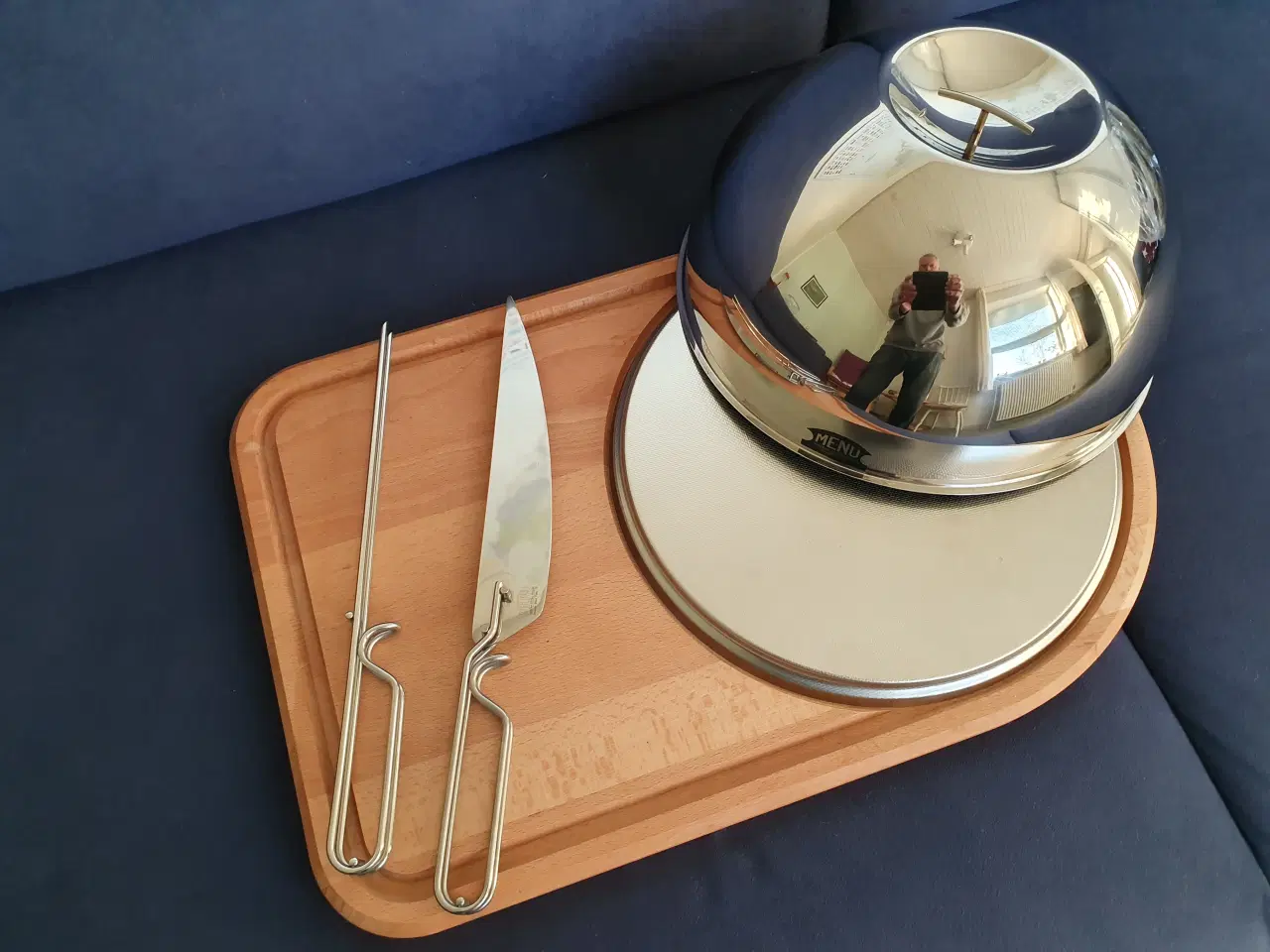 Billede 1 - MENU skærebrædt m/ kniv og gaffel