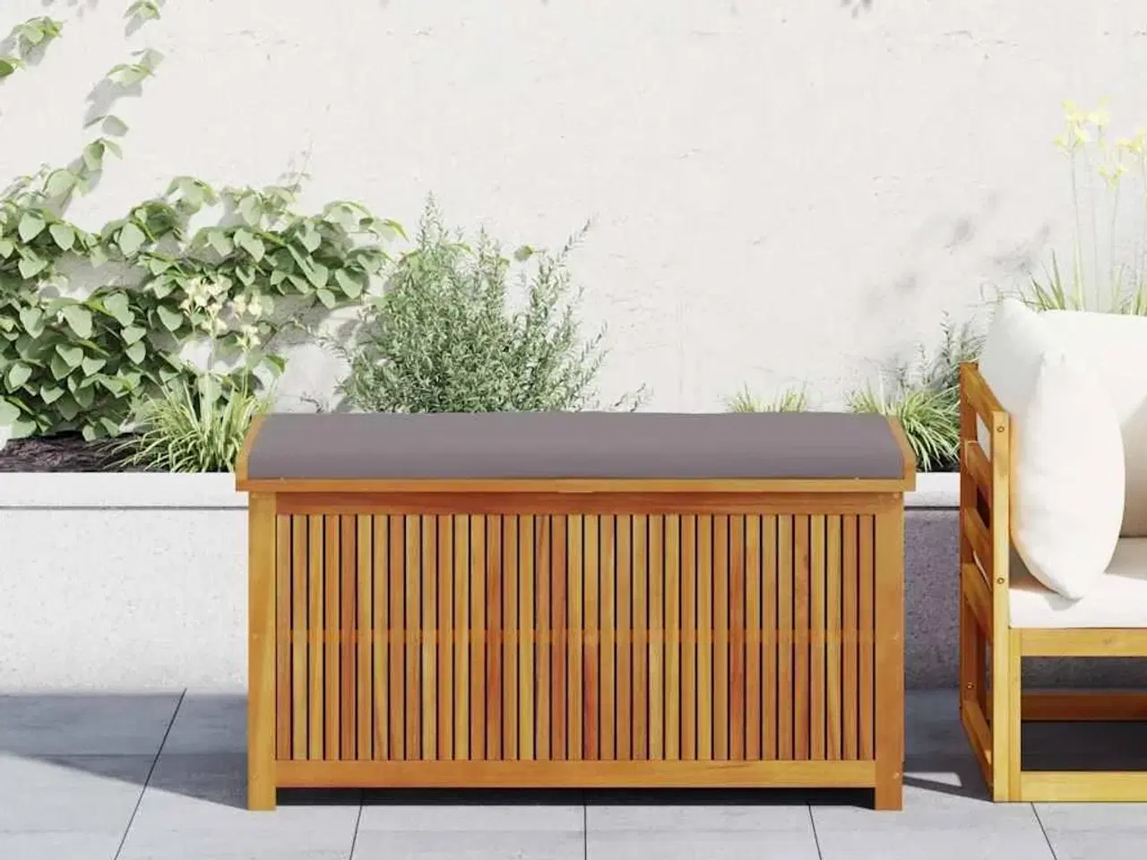 Billede 3 - Udendørs hyndeboks 113x50x60,5 cm massivt akacietræ