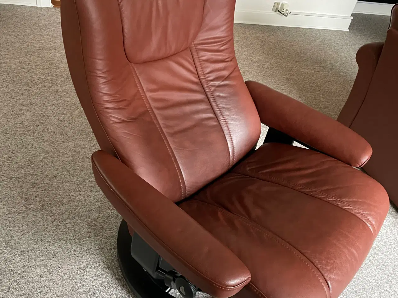 Billede 2 - Cognacfarvet læderstol