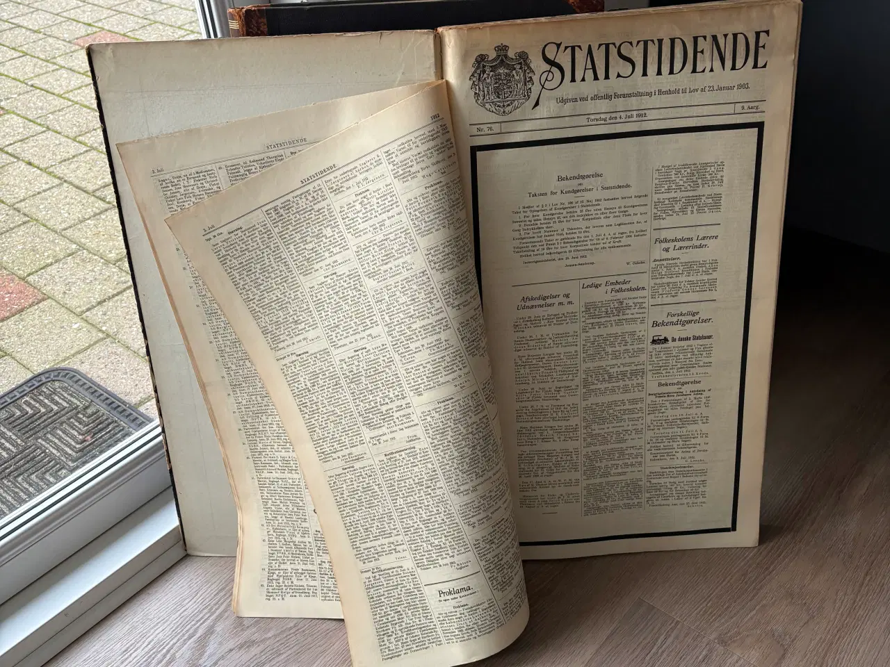 Billede 1 - 2 bøger med Statstidende år 1906-07 og 1912 Byd