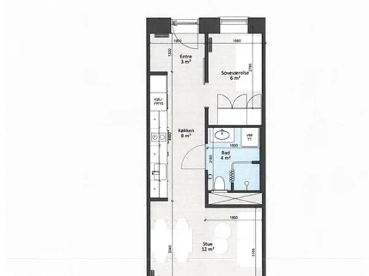 Billede 1 - 2 værelses lejlighed på 47 m2, Esbjerg, Ribe