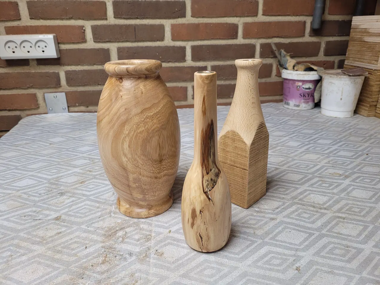 Billede 2 - Diverse vaser i træ med indsats