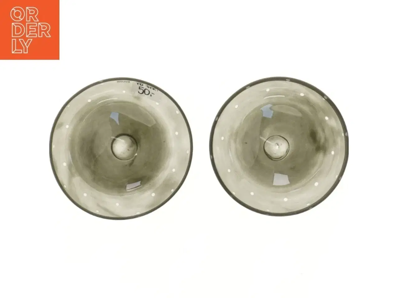 Billede 2 - Grå glasskåle med hvide prikker fra Bülow (str. Ø 16 cm)