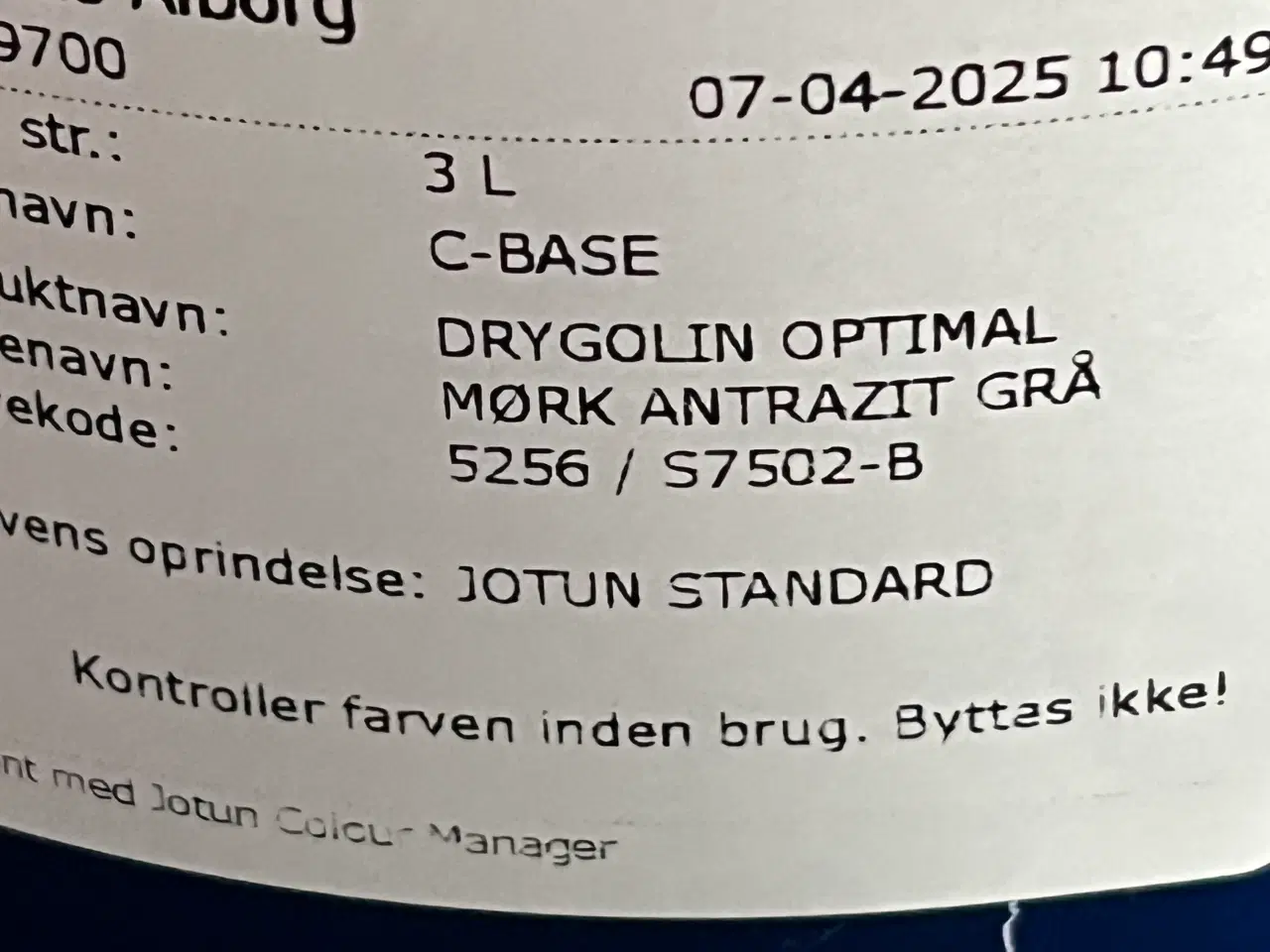 Billede 2 - 3 l Jotun Drygolin mørk antrasit grå 