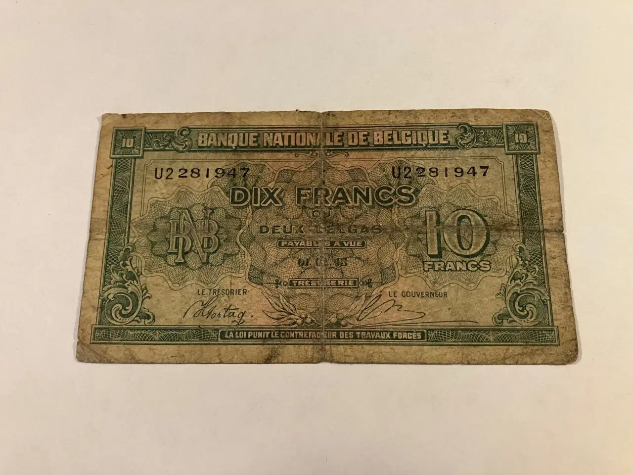 Billede 1 - 10 Francs 1943 Belgium