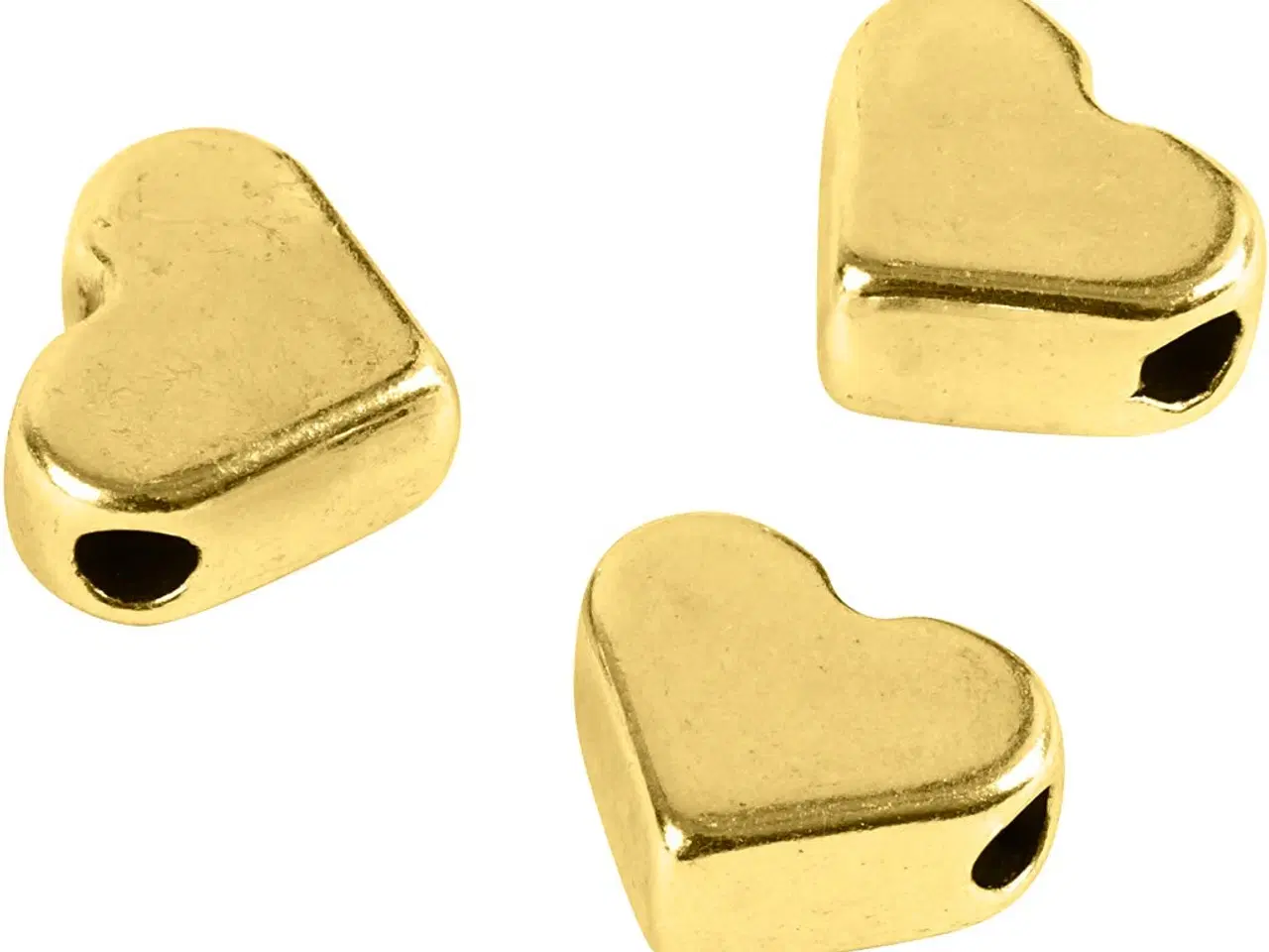 Billede 1 - Ledperle, str. 5,5x7 mm, hulstr. 1 mm, forgyldt, 3stk./ 1 pk.