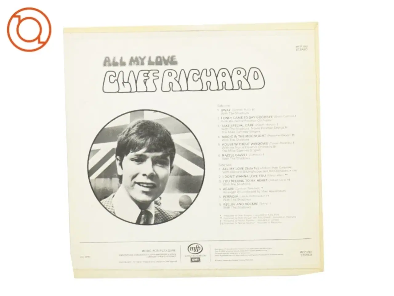 Billede 2 - Cliff Richard, all my love fra Mfp (str. 30 cm)