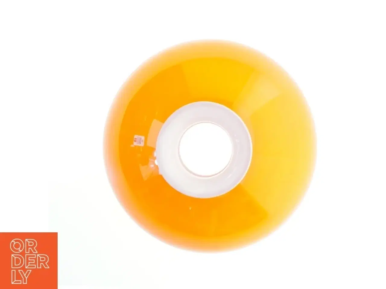 Billede 3 - Orange lampeskærm i glas fra Holmegaard (str. Ø. 30 cm)