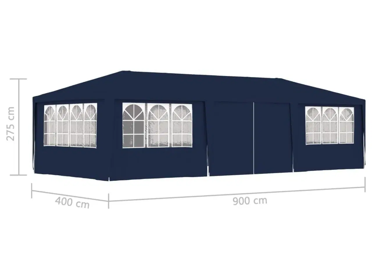 Billede 9 - Festtelt med sidevægge 4x9 m 90 g/m² blå