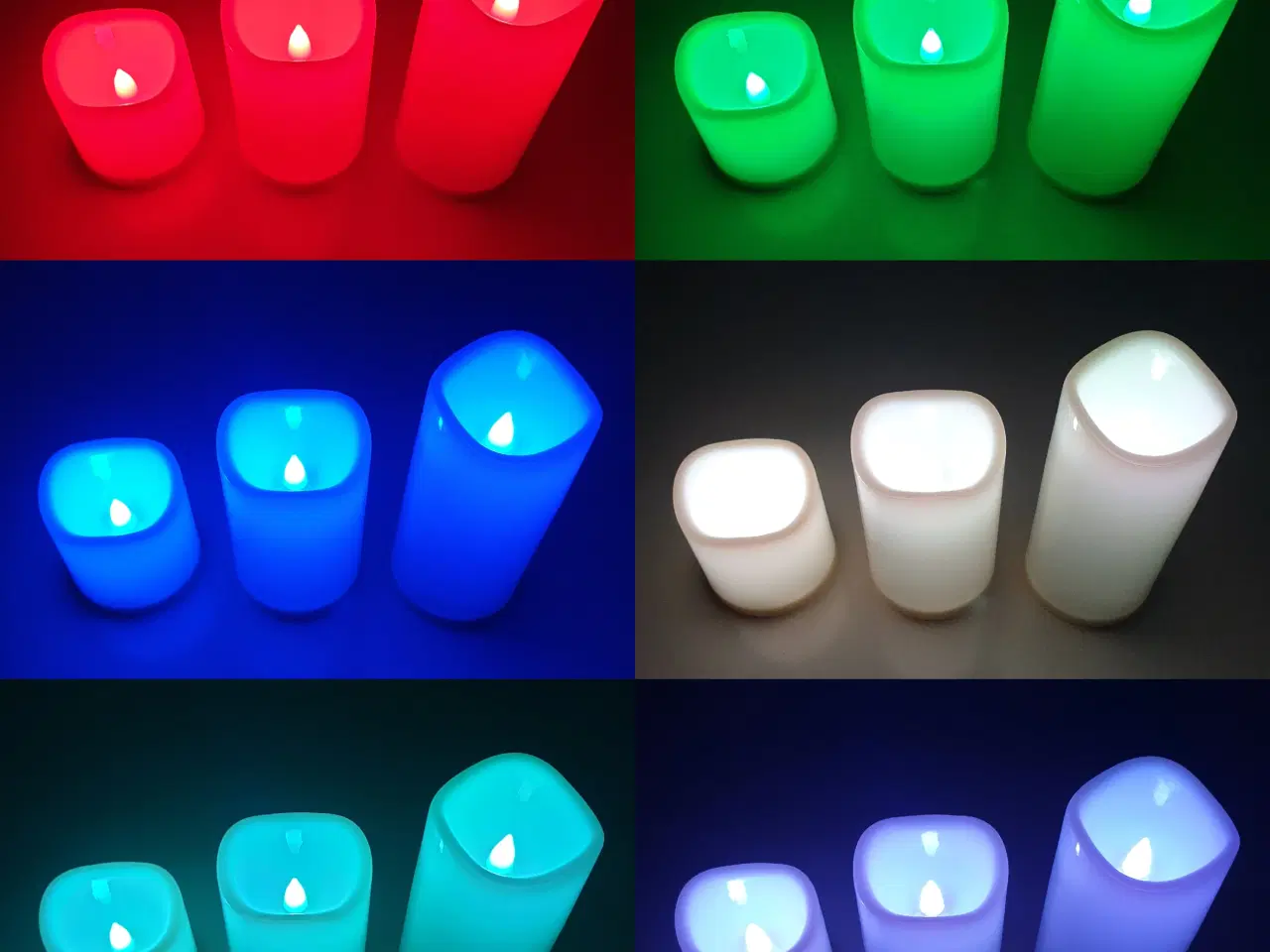Billede 2 - NY! 3 LED Vokslys 12 Forskellige Farver + Fjernbet