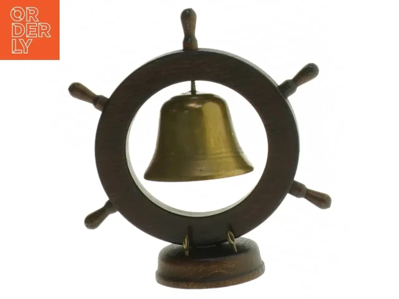 Billede 3 - Antikt skibs ror med klokke (str. Ø 10 cm)