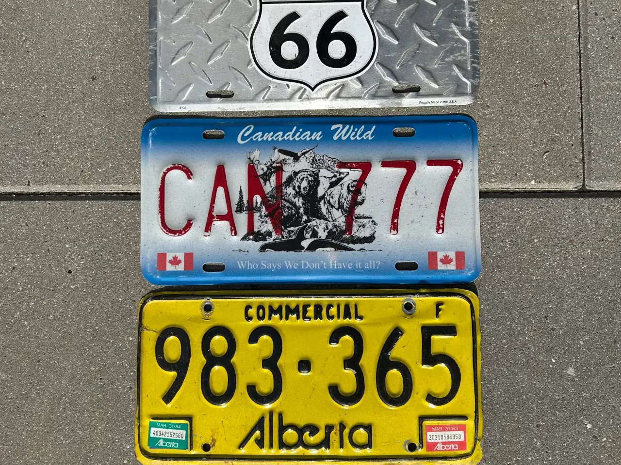 Billede 1 - Nummerplader 3 stk bl.a. Canada