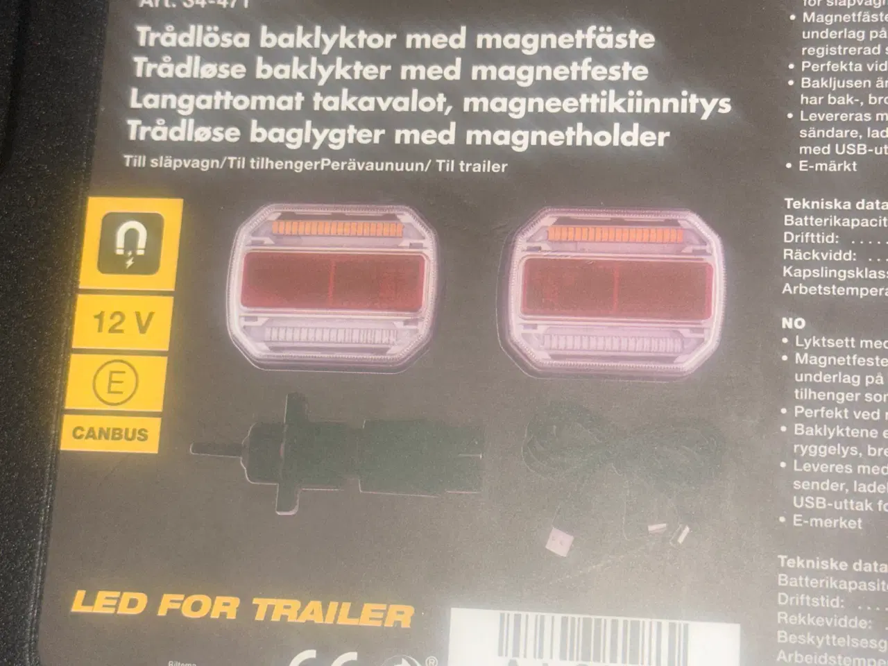 Billede 2 - Trådløse baglyger med magnetholder