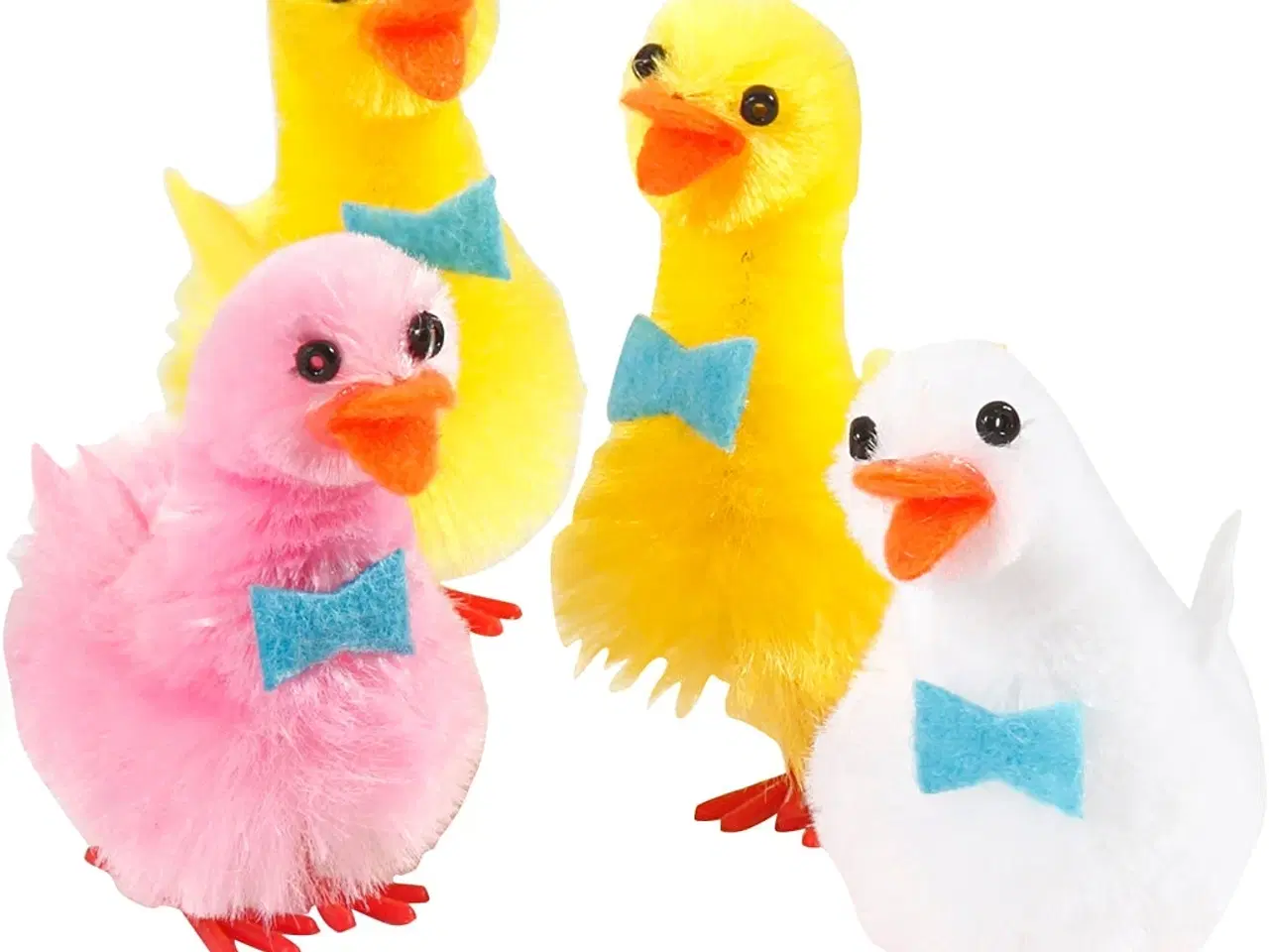 Billede 1 - Farverige Påskeænder i Chenille - 4 stk. 50 mm
