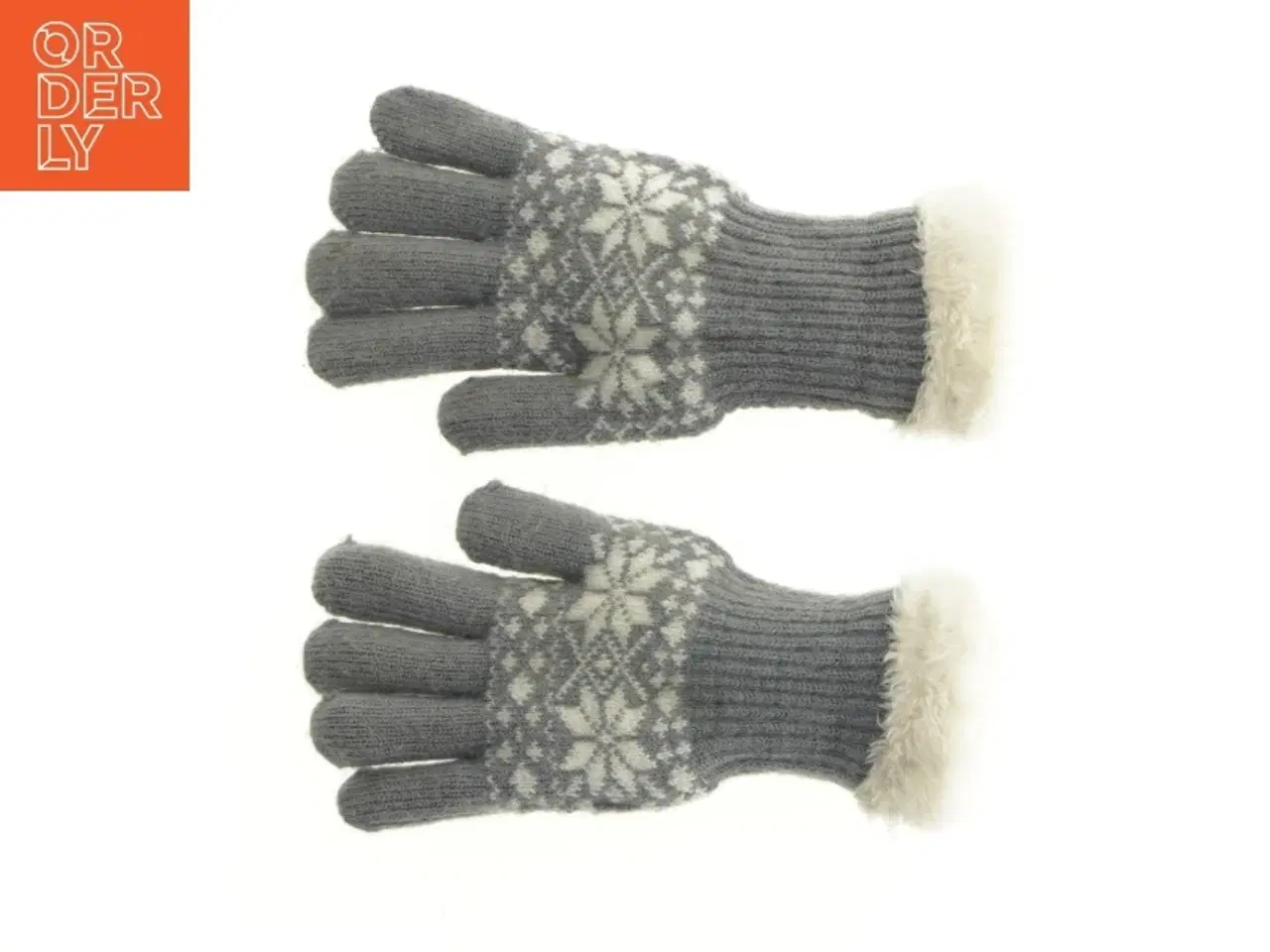 Billede 1 - Strikkede vanter med mønster (str. 22 x 10 cm)