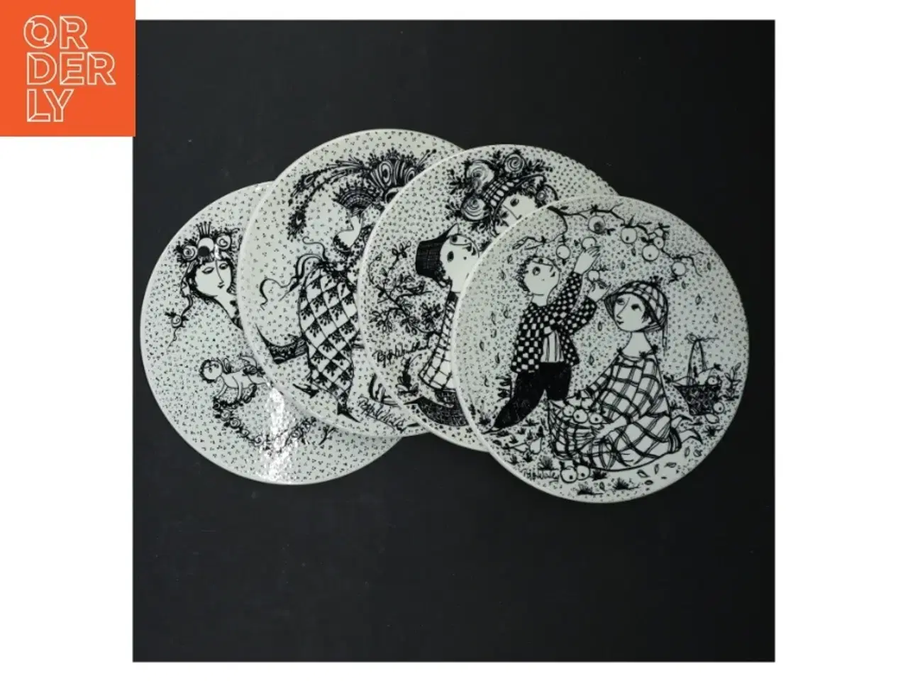 Billede 1 - Bjørn Wiinblad porcelænstallerkener fra Nymlle (str. Ø. 15 cm. 4 styk)
