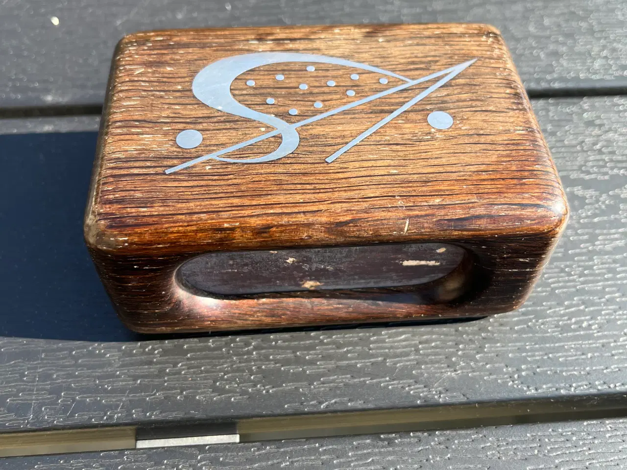 Billede 3 - Tændstik boks i moseeg med indlagt sterling sølv